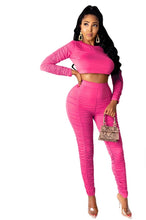 Load image into Gallery viewer, Pink Rouched Pant Set
