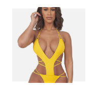 Yellow 1 piece bikini